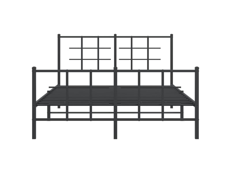 Lit double- lit adulte - cadre de lit métal sans matelas avec pied de lit noir 135x190cm - Conforama D