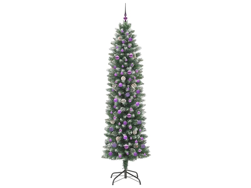 Sapin de noël, arbre de noël artificiel slim vert et blanc 240 cm cf61710 - Conforama D