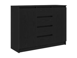 Buffet - bahut - meuble de rangement avec tiroirs chêne noir 100,5x35x76 cm bois d'ingénierie