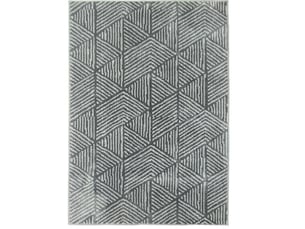 Tapis de salon lavable à motif géométrique, adapté au chauffage au sol en polypropylène gris foncé 150 × 80 cm