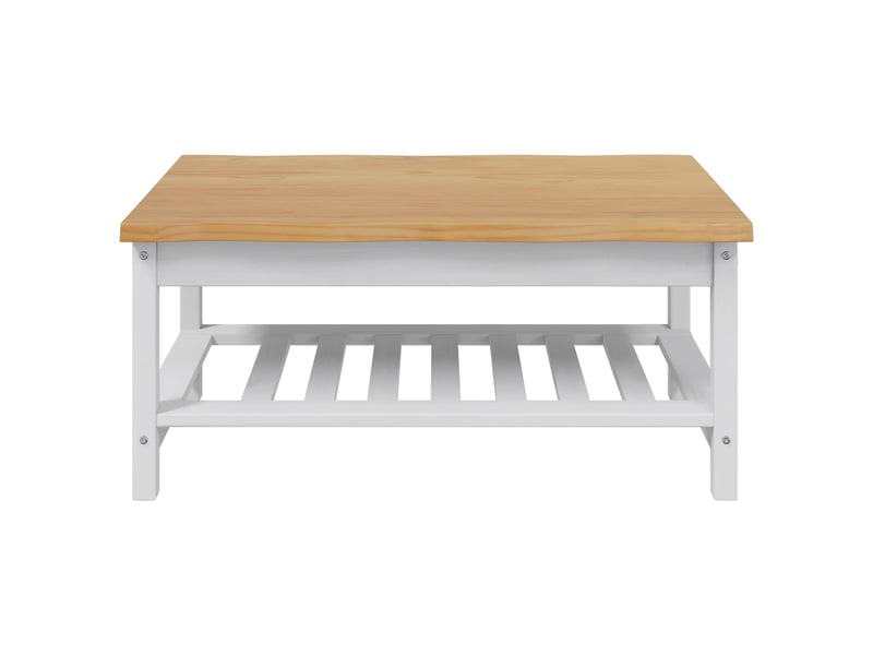  Table basse - table de salon - table à thé ekai blanc 100 x 60 x 45,5 cm bois de pin massif  - Conforama D