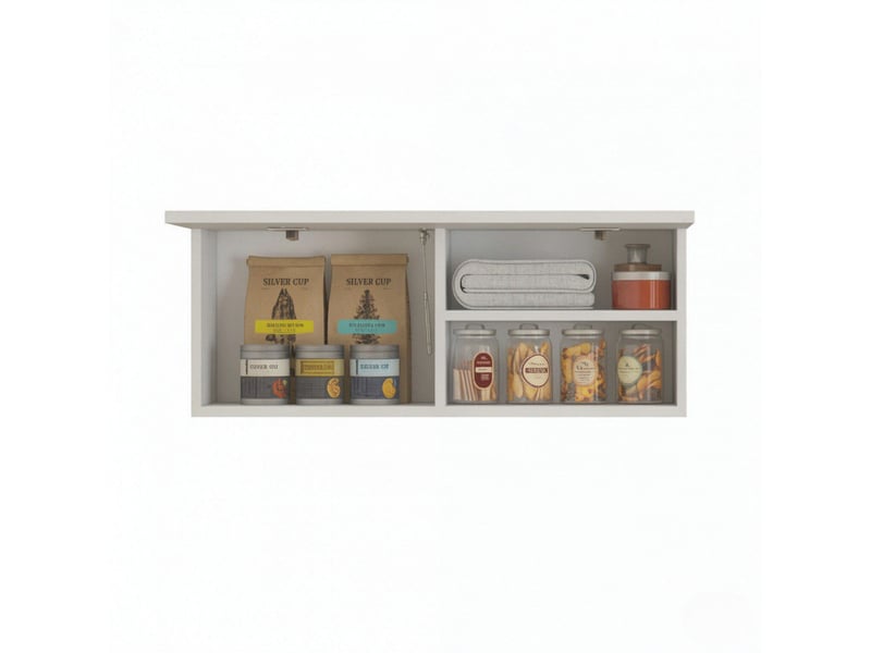 Meuble mural de salle de bain 80 x 25 x 30 cm - blanc - porte coulissante sans poignée intégrée, rangement pratique - Conforama A