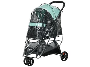 Poussette pour enfent pliable 80,5 x 51,5 x 100 cm – verte – housse de pluie et double porte-gobelet