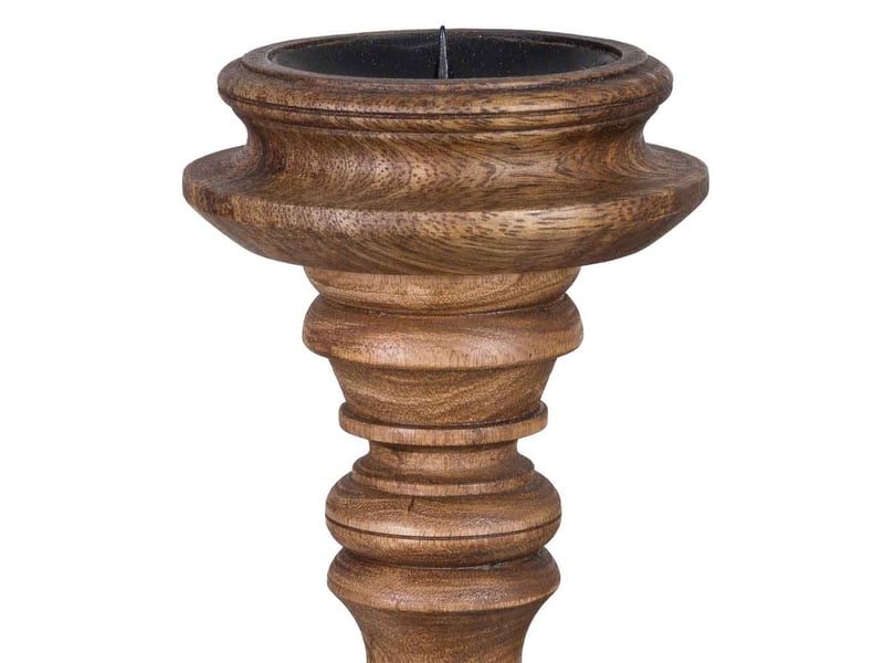  Chandelier en bois, finition artisanale marron, 12 x 12 x 30 h cm  - Conforama D