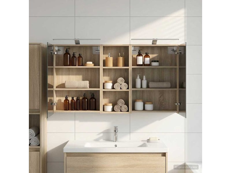  Ensemble de meubles de salle de bain 3 pcs 130x14.5x70 cm shl6250  - Conforama B