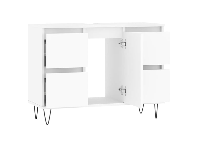  Armoire de salle de bain, meuble de rangement blanc 80x33x60 cm bois d'ingénierie shl3759  - Conforama E
