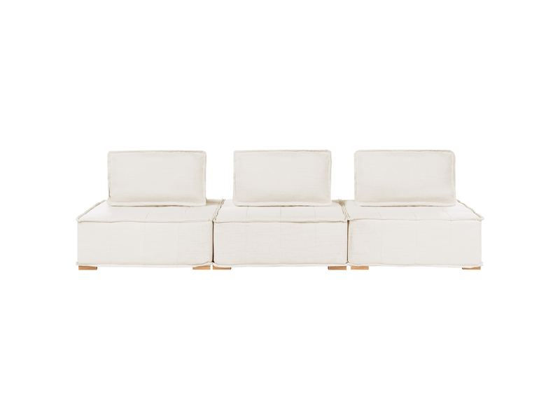 Canapé modulable 3 places tibro tissu blanc cassé - Conforama A