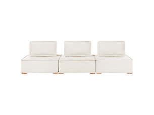 Canapé droit fixe BELIANI 3 places Tissu blanc avec coffre de rangement