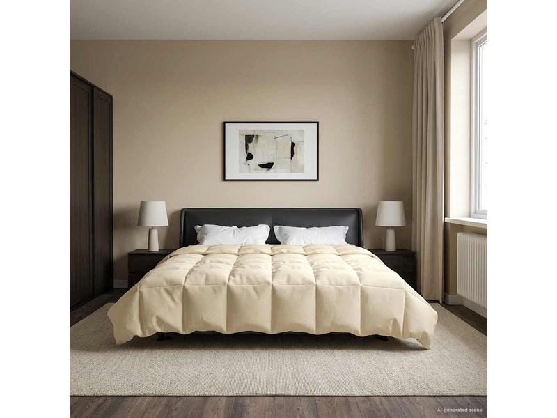  Duvet - couette complet toute l'année 200 x 240 cm 4 saisons crème  - Conforama D