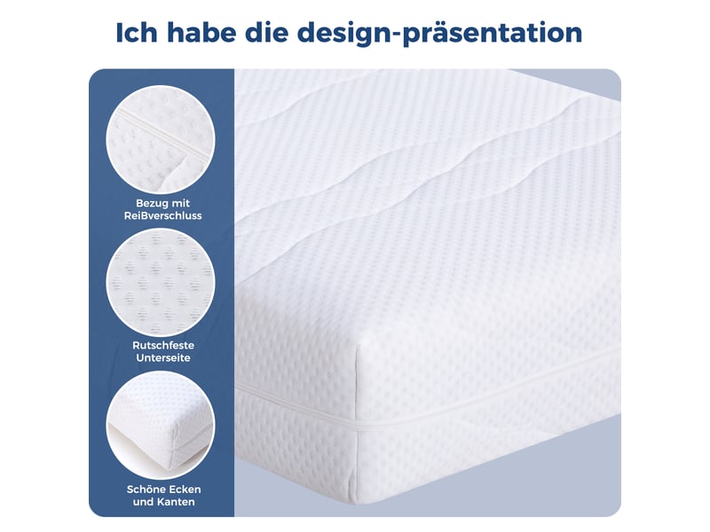  Matelas ressort 90x200 h3, 7 zones ergonomique, oeko-tex, hauteur 20 cm, housse lavable, blanc YK-W3360P346143 - Conforama D