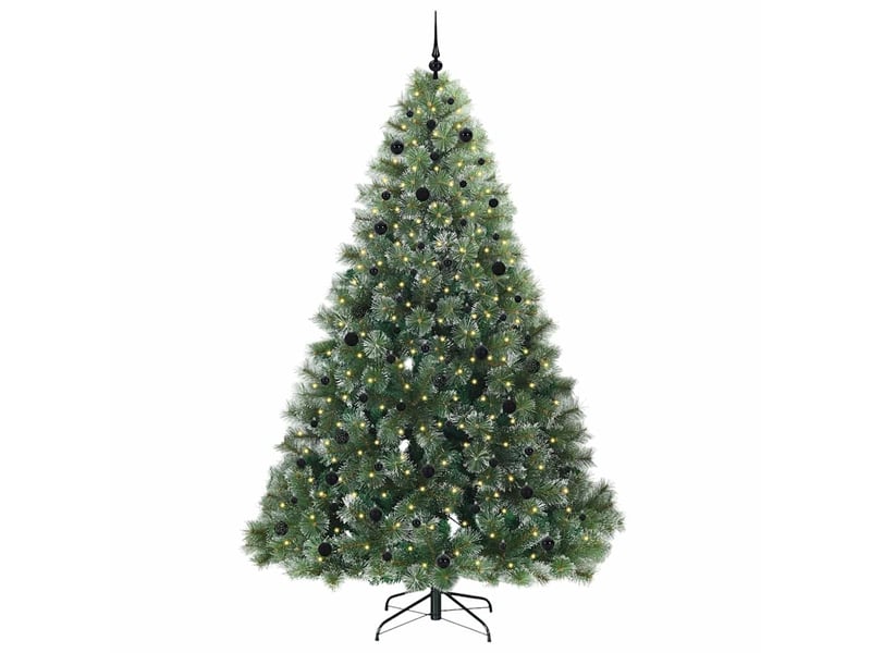  Sapin de noël artificiel, arbre de noël avec 300 led vert 240 cm pe et pvc shl3351  - Conforama C