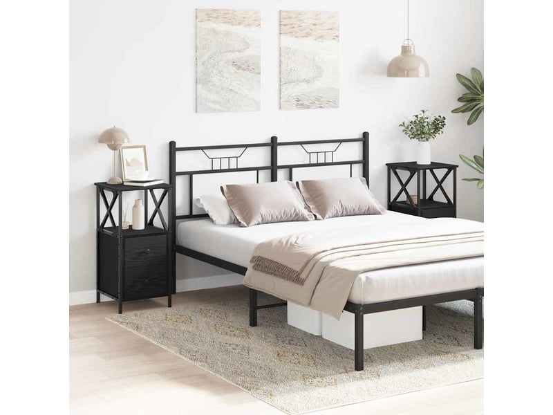 Table de chevet 2 pièces chêne noir 34 x 35,5 x 70 cm - Conforama B