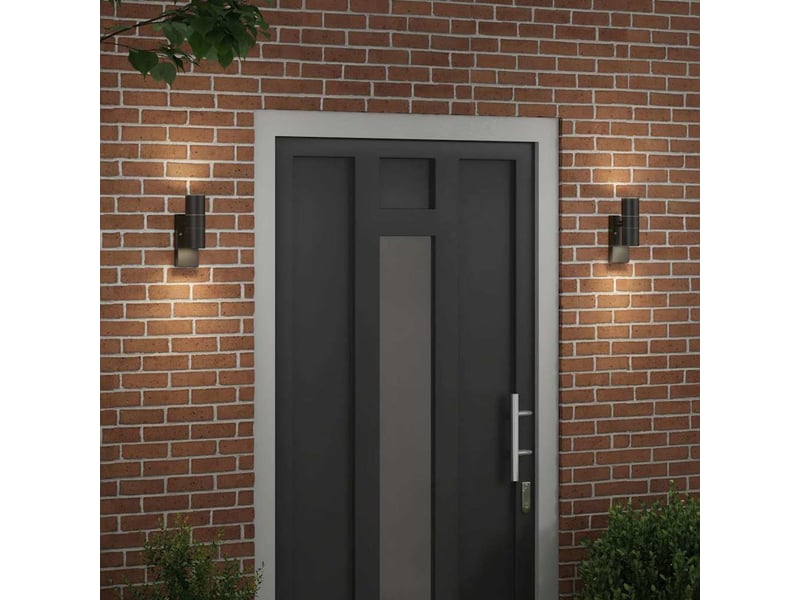2 pièces applique murale extérieure noir 7x10x22 cm shl57875 - Conforama C