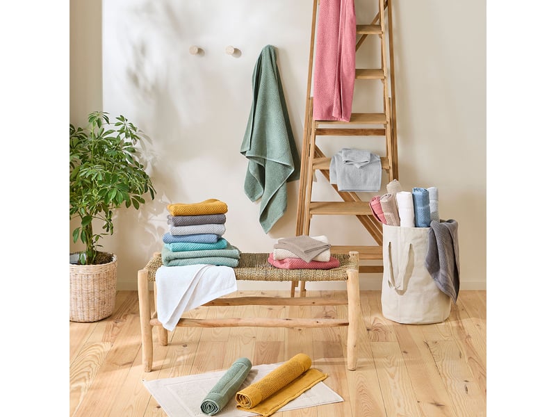  Lot 2 serviettes de toilette 50x90 coton éponge  - Conforama B