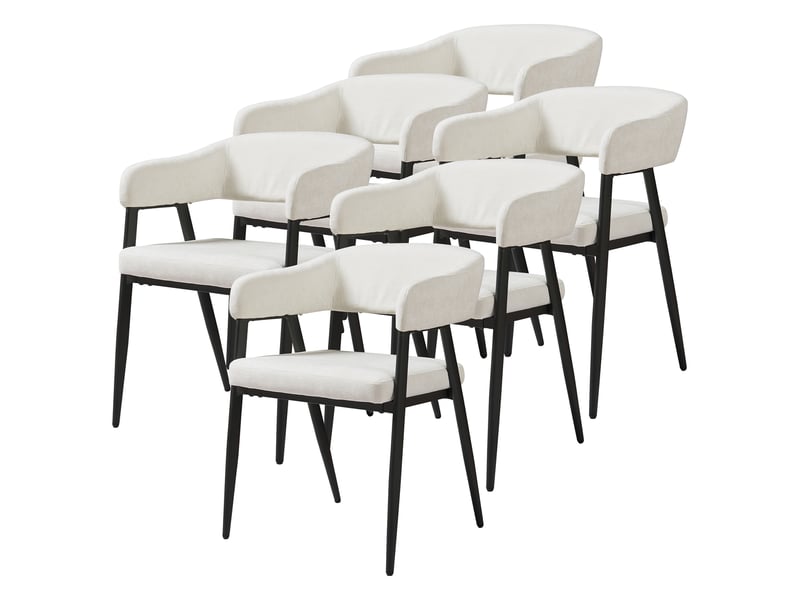 Lot de 6 chaises de salle à manger kohlmand 77 x 59 x 55 cm beige [en.casa]  - Conforama A