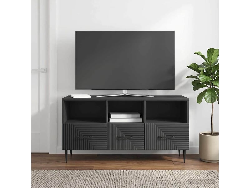  Meuble tv - banc tv - meuble de rangement avec tiroir noir 102 x 34,5 x 50 cm bois d'ingénierie  - Conforama B