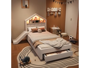 Lit simple 90x200 cm <strong>OOIILLEE</strong>  <strong></strong> coloris beige