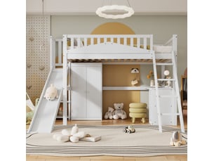 Lit superposé 90x200 cm <strong>OKWISH</strong>  <strong></strong> coloris blanc