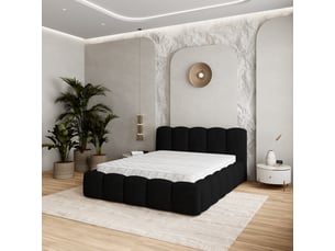 Lit coffre 140x200 cm <strong>MASSENO</strong>  <strong></strong> coloris noir