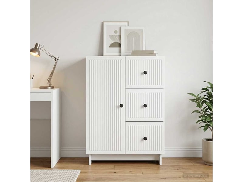 Buffet - bahut - meuble de rangement blanc 66 x 34,5 x 90 cm bois d'ingénierie - Conforama B