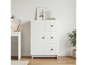 Buffet - bahut - meuble de rangement blanc 66 x 34,5 x 90 cm bois d'ingénierie