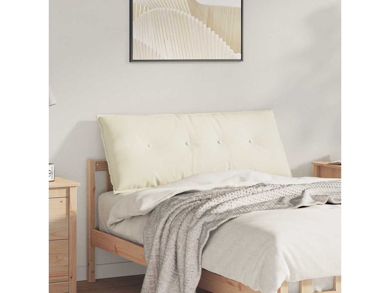 Coussin de dos, coussin de dossier crème 120 x 50 cm tissu en velours côtelé cf54613 - Conforama B