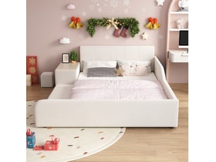 Lit avec rangement 140x200 cm <strong>OKWISH</strong> <strong></strong> coloris blanc