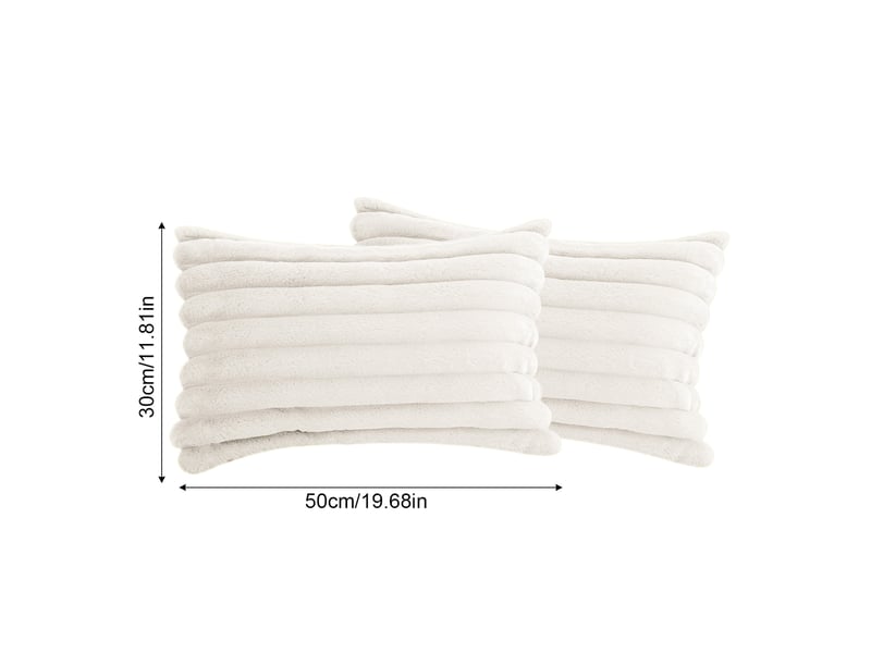Taie d'oreiller en velours,30 x 50 cm,housse simple face,velours,blanc crème,deux - Conforama C