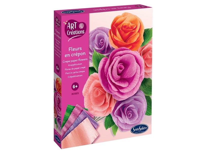  Fleurs en crepon - roses - art et creations 20010 - Conforama A