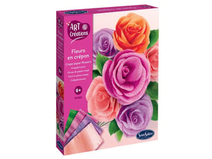 Fleurs en crepon - roses - art et creations