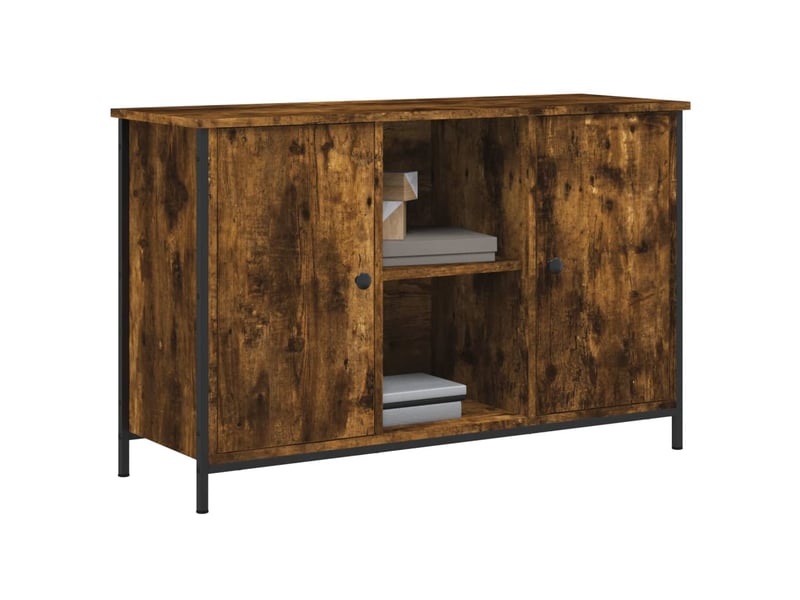  Meuble tv - banc tv - meuble de rangement chêne fumé 100x35x65 cm bois d'ingénierie  - Conforama C