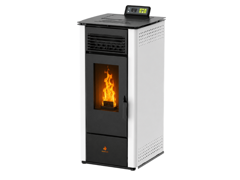 Poêle à granulés étanche emma 10 kw + télécommande - blanc - Conforama B