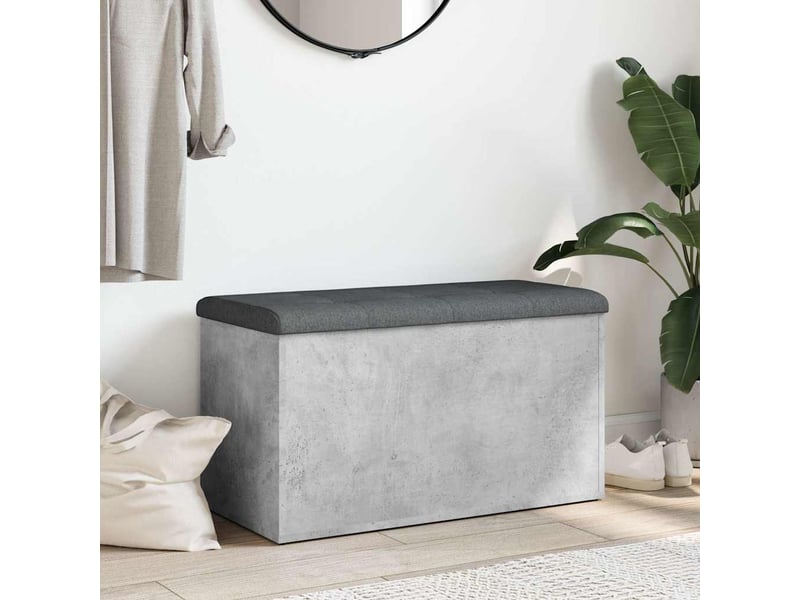  Banc chambre, banc de rangement gris béton 82x42x45 cm bois d'ingénierie  - Conforama C
