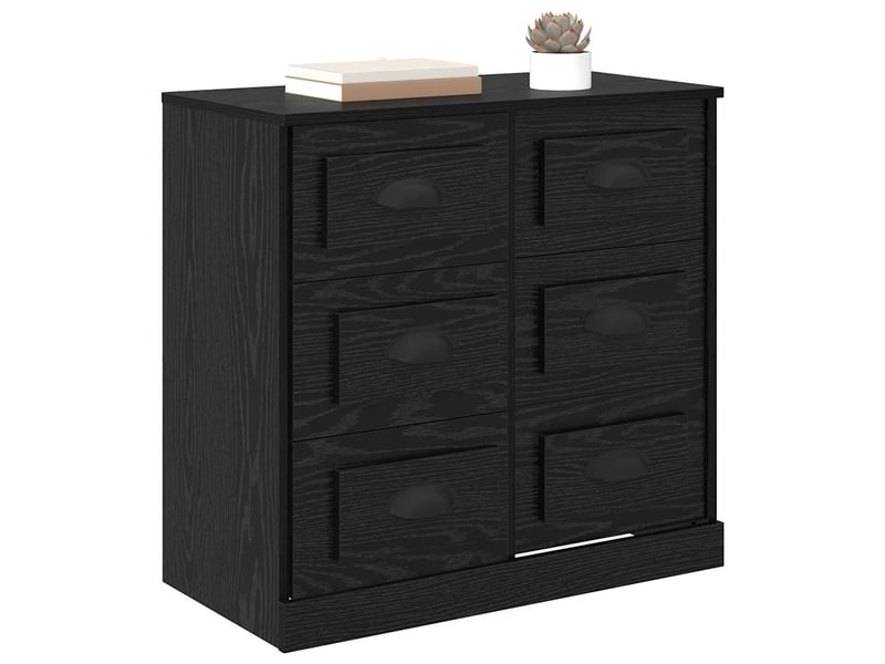  Buffet - bahut - meuble de rangement chêne noir 70 x 35,5 x 67,5 cm bois d'ingénierie  - Conforama C