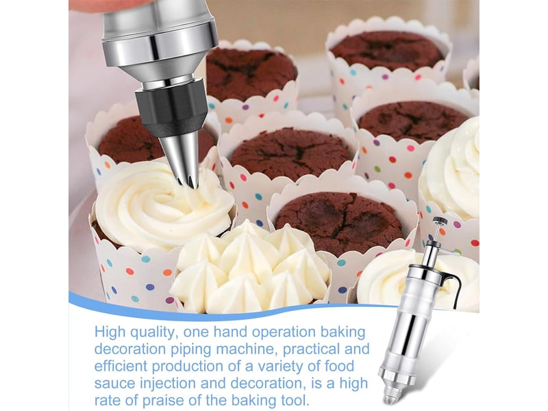  Seringue à garnir en acier inoxydable: lot de 12 seringues à gâteau seringue à garnir seringue de décoration de dessert, ensemble de douilles réuti  - Conforama E