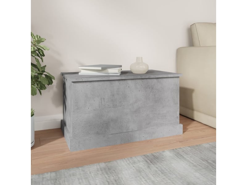  Boîte de rangement, coffre de rangement gris béton 70x40x38 cm bois d'ingénierie  - Conforama C