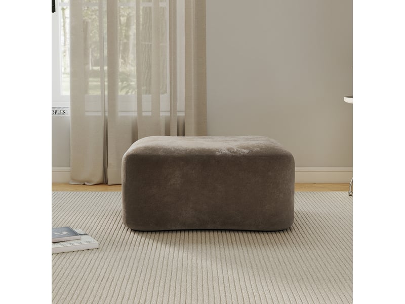  Pouf 96x69x45 cm modulable velours marron  - Conforama C