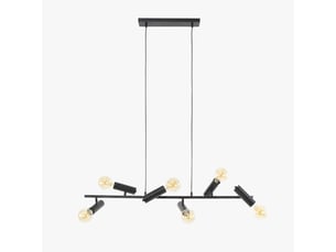 Suspension 6 lampes pivotantes en métal gris foncé 110x150 cm