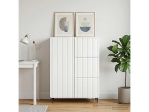 Buffet - bahut - meuble de rangement blanc 66 x 34,5 x 91,5 cm bois d'ingénierie