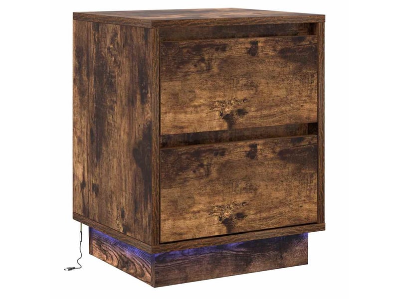 Table de chevet - cabinet de chevet - table de nuit 2 pc chêne fumé 39 x 34,5 x 50 cm - Conforama E