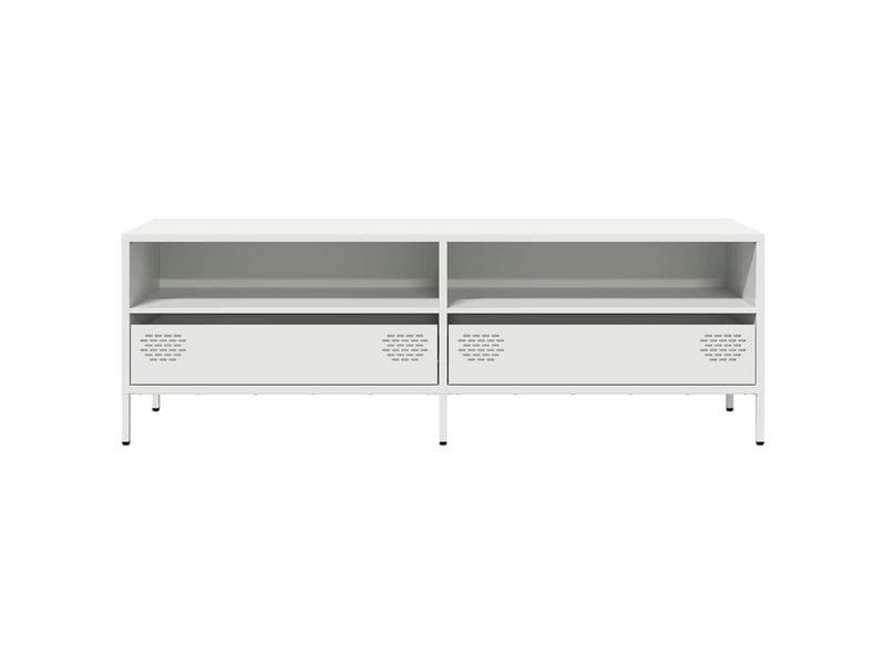  Meuble tv - banc tv - meuble de rangement blanc 135x39x43,5 cm acier laminé à froid  - Conforama D