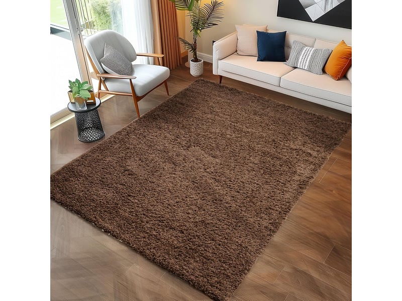 Shaggy - tapis uni à poils longs - marron 200 x 290 cm LIFE2002901500BROWN - Conforama B