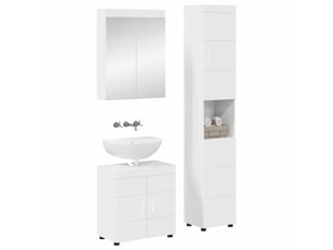 Ensemble de mobilier de salle de bain tulum 3 pc blanc brillant cf64717