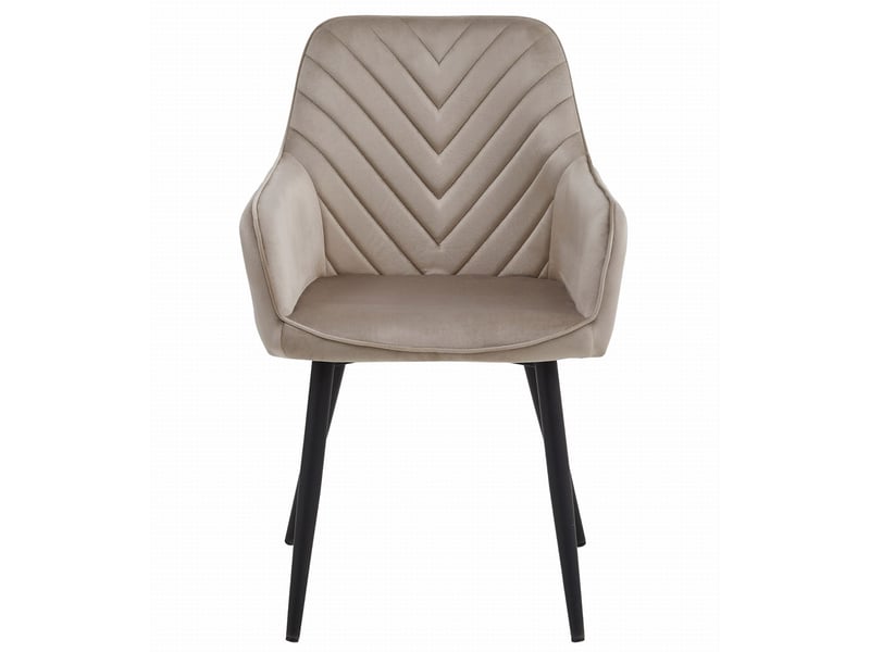 Family chaise nana - velours beige foncé pieds noirs x 1  - Conforama B