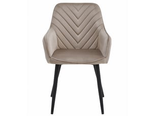 Chaise - leobert - nana - velours beige foncépieds noirs