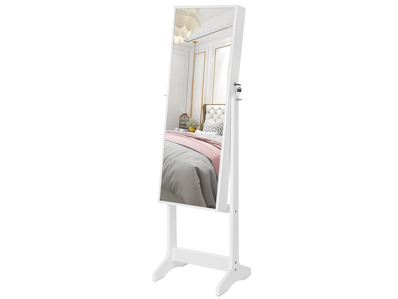  Psyché armoire à bijoux sur pied blanche avec serrure  - Conforama A