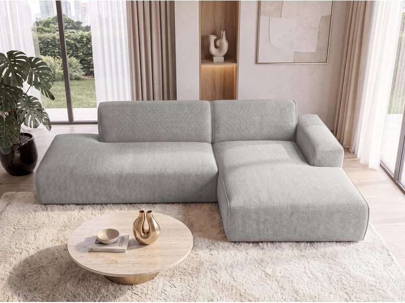 Canapé d'angle moderne didim duo, 288 cm, gris clair, revętement en velours d Didim Duo - Conforama B