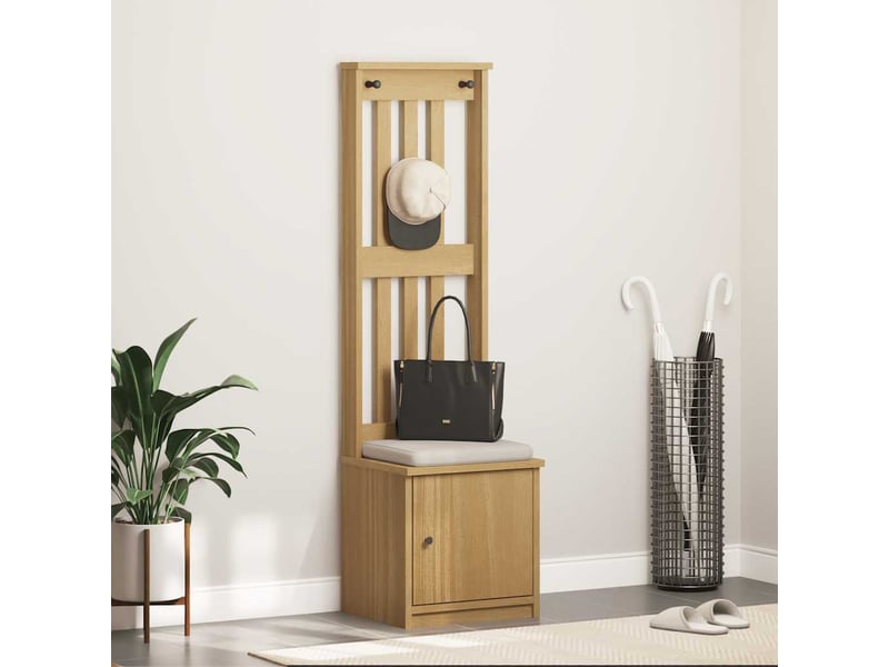 Porte manteau couloir sandnes 45x40x159,5 cm bois massif pin shl50180 - Conforama B