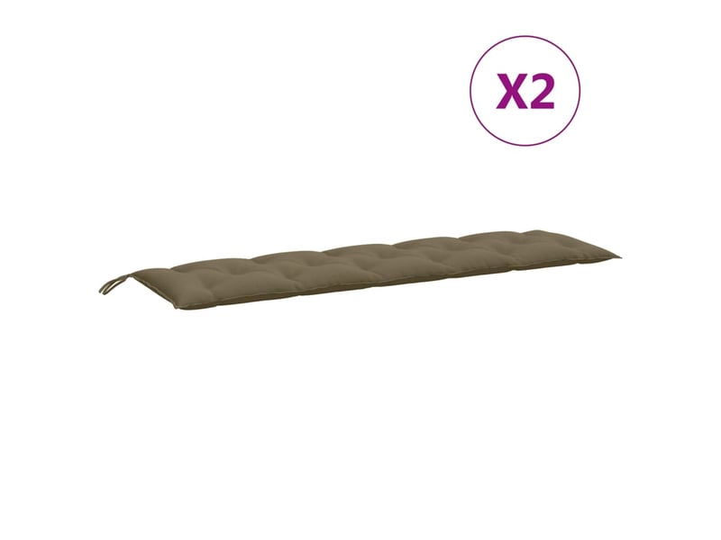  Lot de 2 coussins de banc de jardin, coussins d'assise taupe mélangé tissu cf58698  - Conforama D