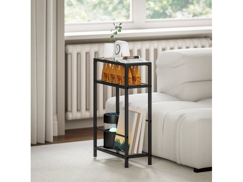  Table d'appoint 40x18x62 cm à 3 niveaux noire  - Conforama D